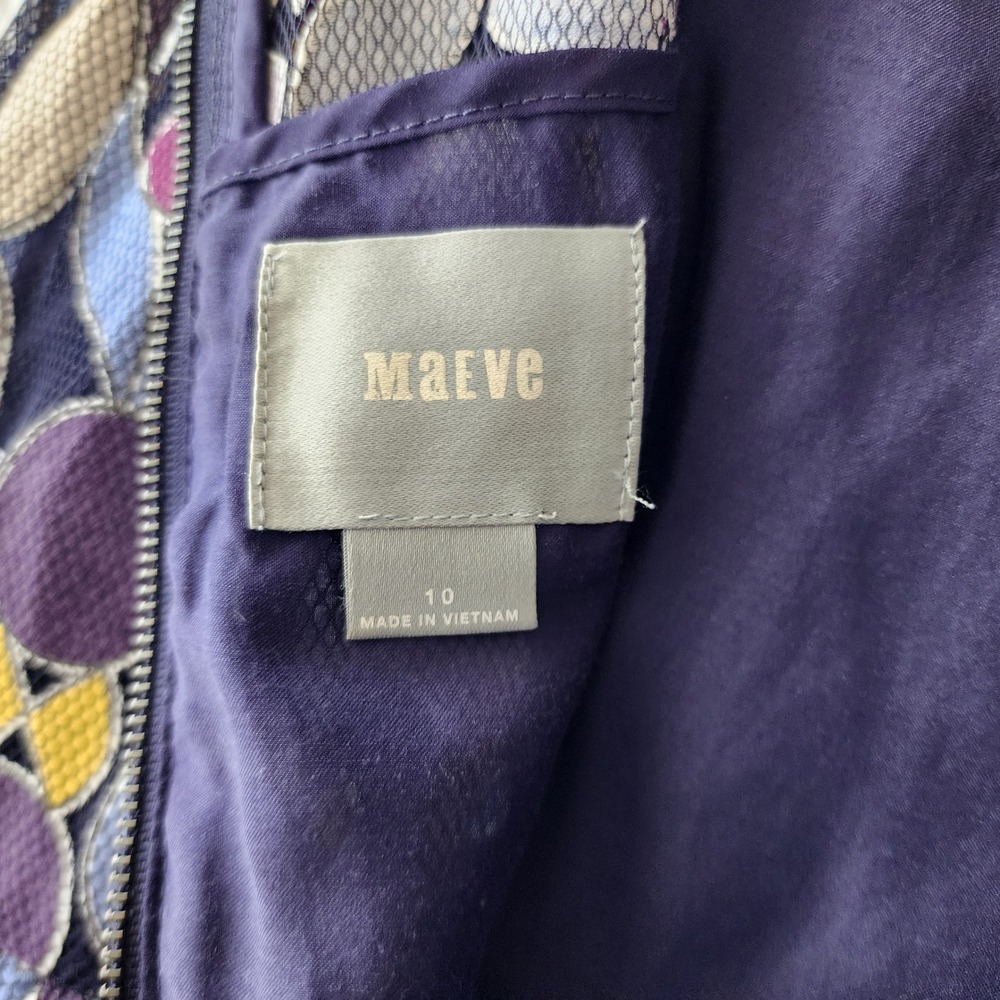 Maeve Dress Womens Size 10 Lace Mermaid Mosaic Purple Blue Scalloped Chelan - Picture 3 of 12